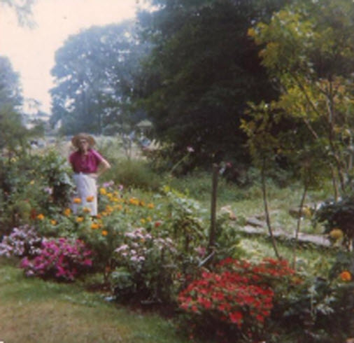 My Grandma in her garden.